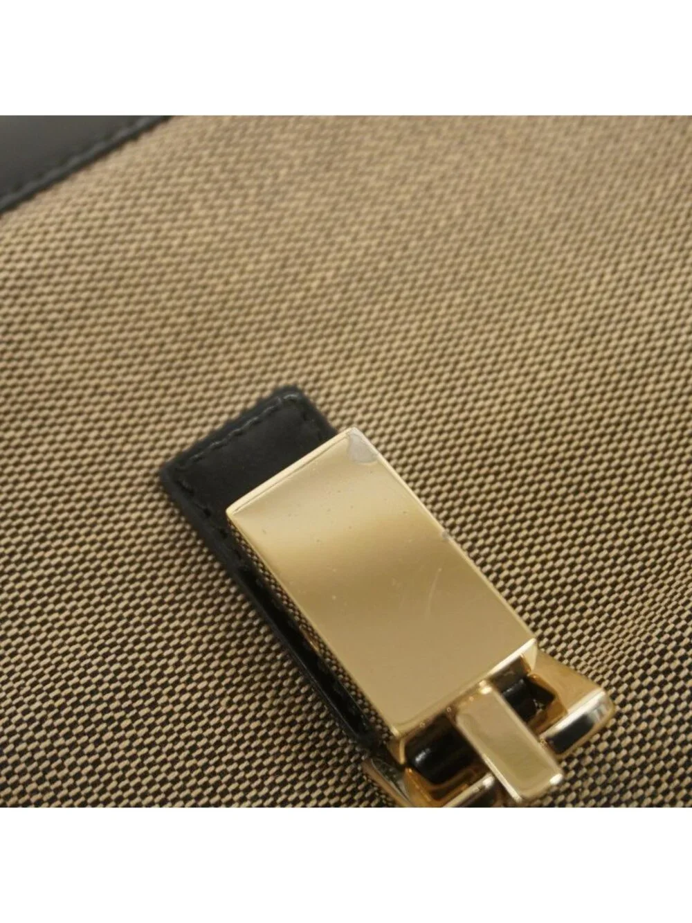 ★SOLD★ Gucci Shoulder Bag Jackie 001 Canvas Beige Black Champagne Gold - Picture 9 of 10